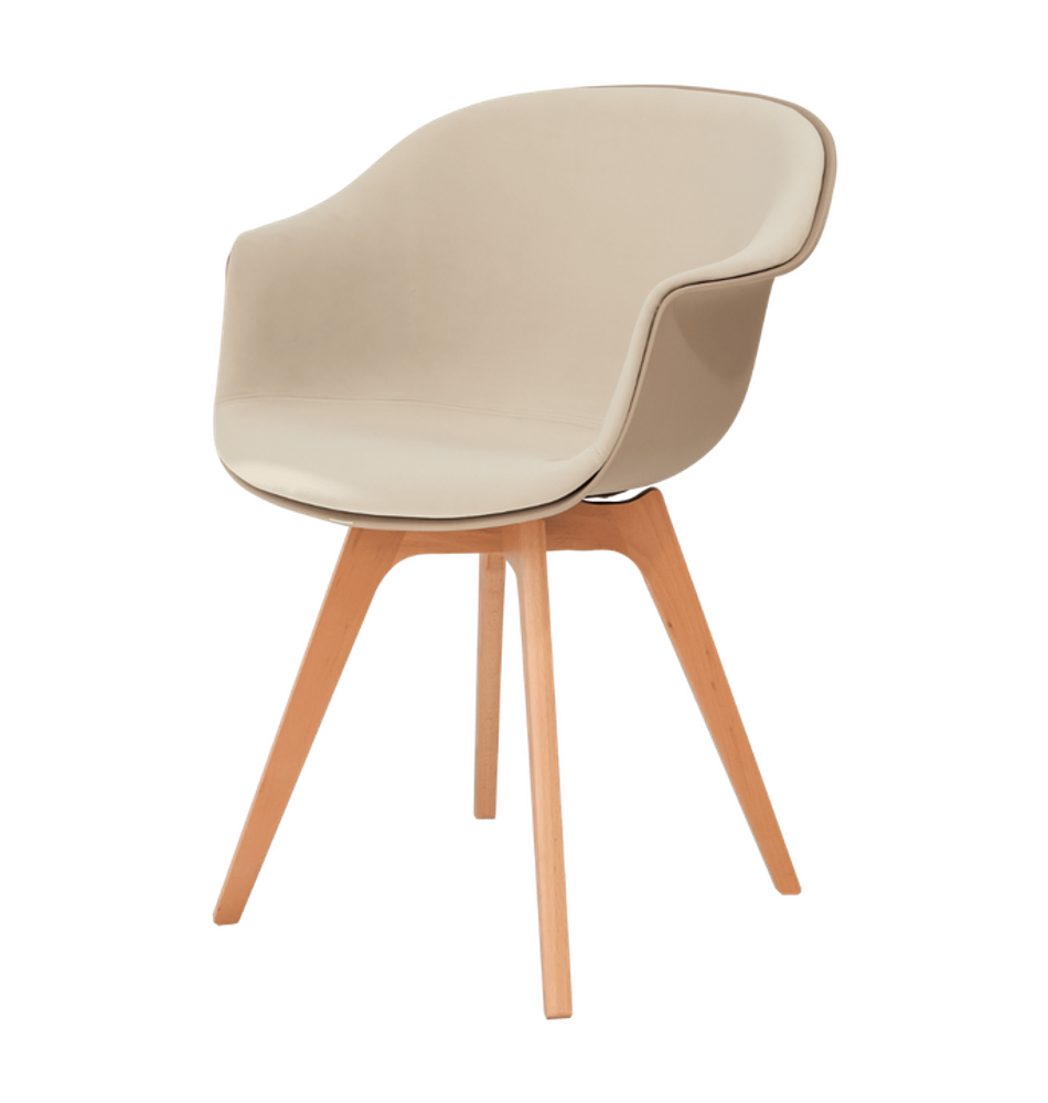 Кресло Габи с деревянными ножками и мягкой вставкой. Цвет: Бежевый.