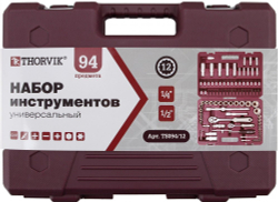 TS094/12 Набор инструмента универсальный 1/4", 1/2"DR с головками торцевыми 12-гранными, 94 предмета