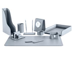 Настольный набор из кожи Cuoietto серии Business из 10 предметов (NBCGrey10)