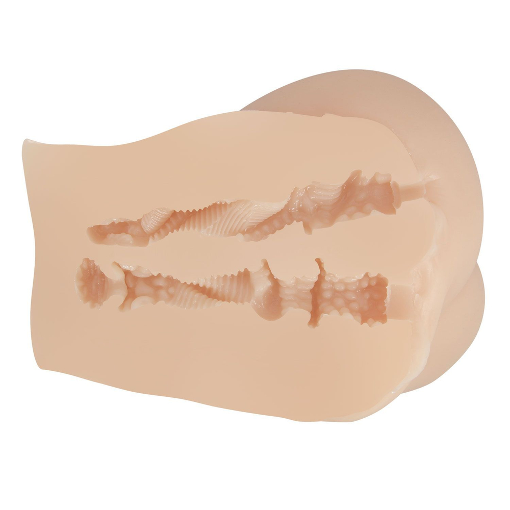 Телесный мастурбатор-полуторс Emilia с вибрацией (Цвет: телесный)