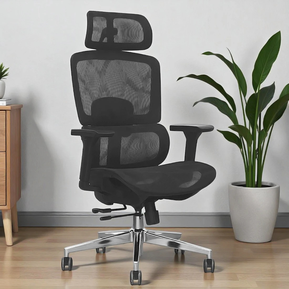 Кресло SitUp GARFILD LUX Chrome (сетка Black/сетка Black)