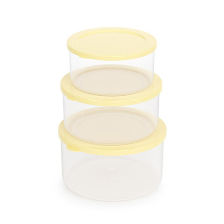 Набор контейнеров для СВЧ Альтернатива Смак, (0,5 л + 0,7 л + 1 л), светло-желтый