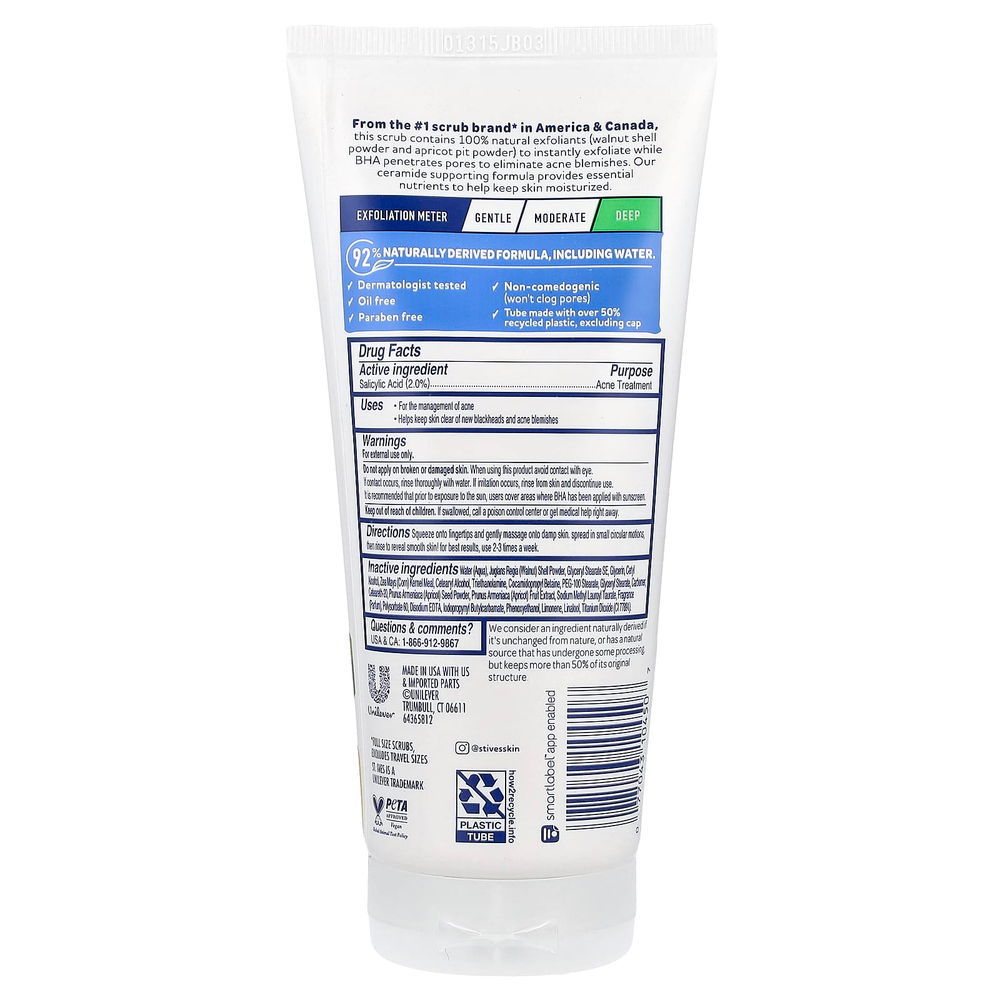 St. Ives, эксфолиант с бутилоксианизолом, для кожи, склонной к акне, абрикос, 170 г (6 унций)