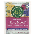 Traditional Medicinals, Organic Rosy Mood ™, дамиана и цветы гороха-бабочки, без кофеина, 16 чайных пакетиков в упаковке, 28 г (0,99 унции)