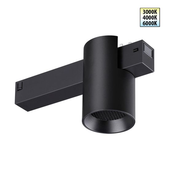 359954 PORT NT25 218 черный Трековый светильник с переключ. цв. темпер. IP20 LED 3000К\4000К\6000К 10W 90-240V VECTOR