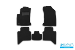 Коврики в салон для TOYOTA Hilux, 2015-2020, 2020-, пикап., 5 шт. (текстиль) KLEVER03489822110KH