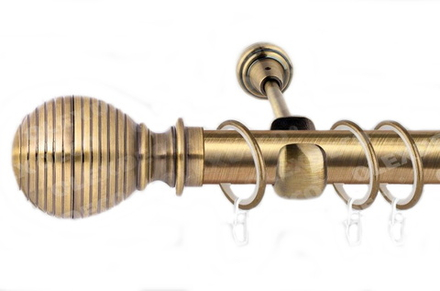 Карниз кованый для штор Торонто d25 однорядный, цвет антик