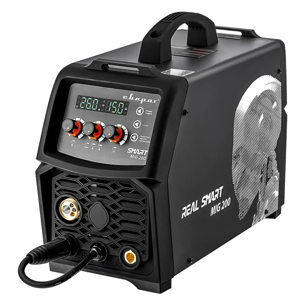 Сварог REAL SMART MIG 200 BLACK N2A5 сварочный инвертор с маской и крагами 00000098557