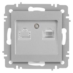 Розетка Intro Accent 6-303-03 информационная RJ45 IP20 СУ алюминий