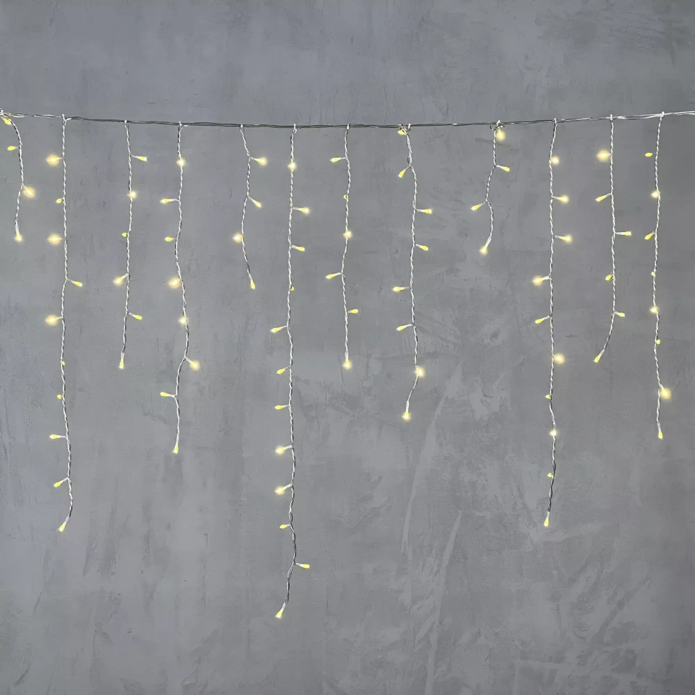 Светодиодная бахрома 5*0,9 м., 348 шампань LED, силиконовый прозрачный провод, Beauty Led (ECC348-10-2CH)