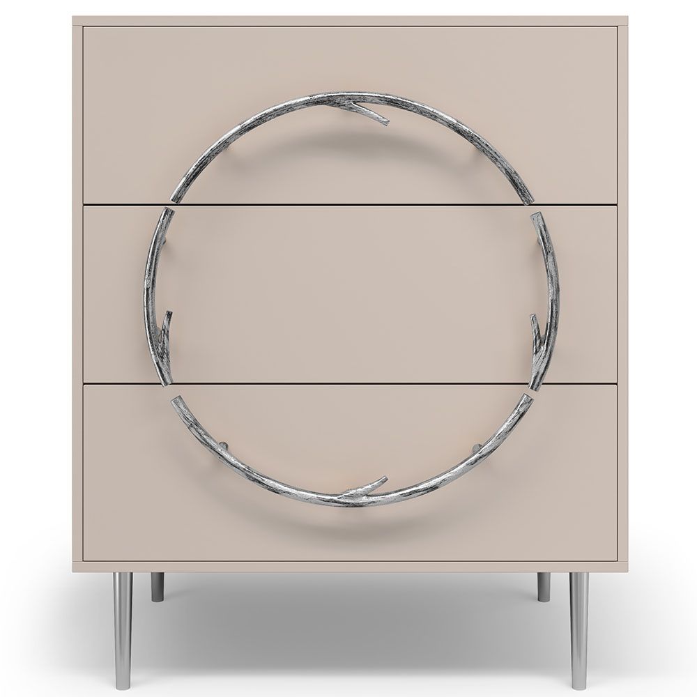 Комод Арт Колор matte Стайл Сильвер с 3 ящиками Серый агат матовый