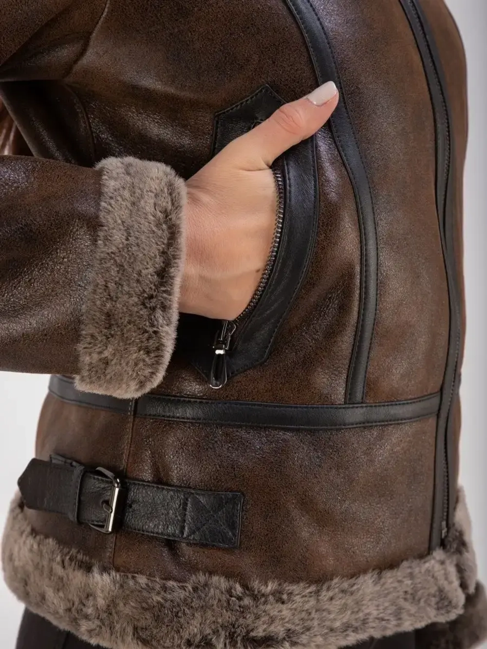 Дубленка женская натуральная короткая Турция легкая автоледи