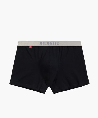 Мужские трусы шорты Atlantic, 1 шт. в уп., пима хлопок, черные, Basic BMH-012