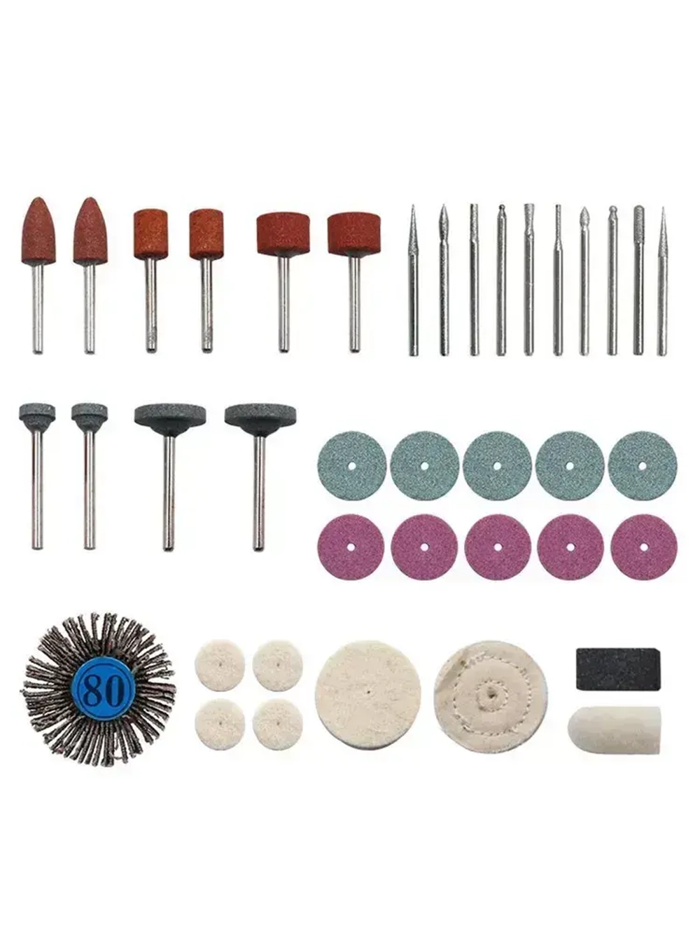 Набор насадок для гравера 150 предметов фрезы, шарошки, диски, сверла
