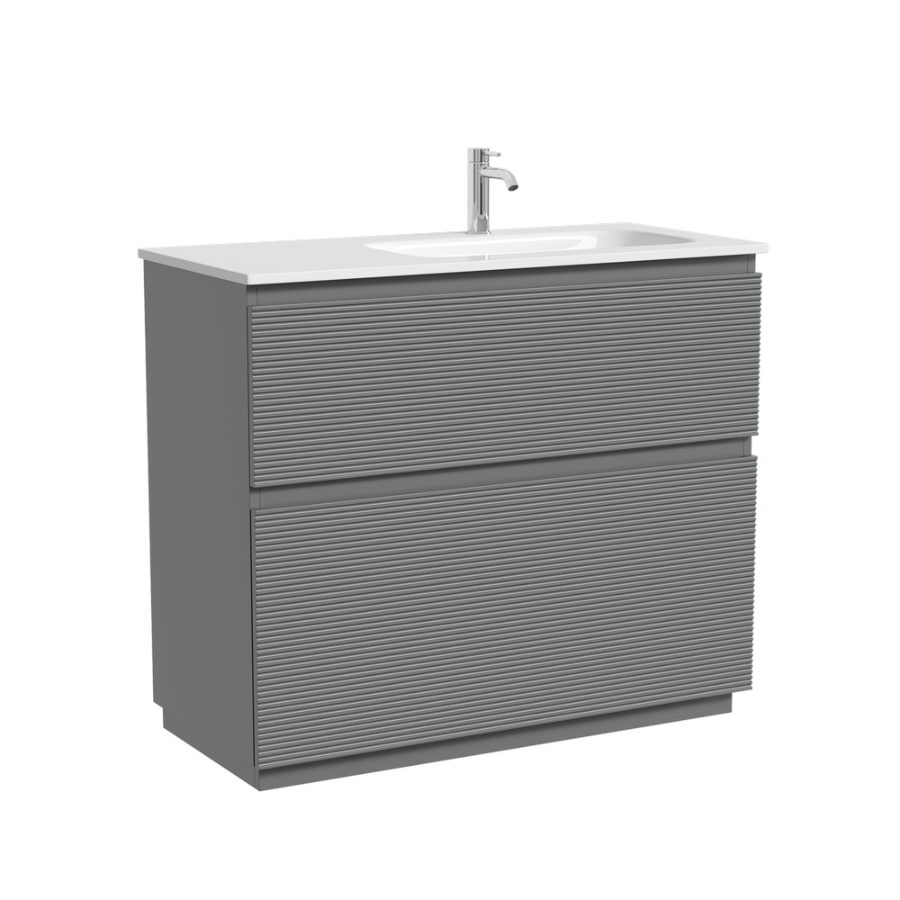 Тумба напольная SANCOS  Folk Floor правая 995х445х850, c двумя ящиками оснащенными доводчиками, Ergraut soft, арт.FL100FRES