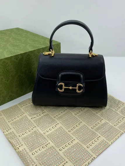 Женская мини-сумка Gucci Horsebit 1955 черный