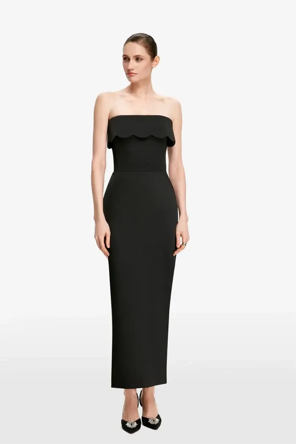 Платье миди корсетное из сатина