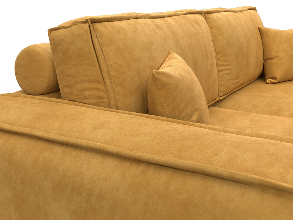 Диван прямой Лига-081 НПБ ВЕЛЮР BRUT 10 желтый