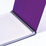Блокнот А5, 80 листов, спираль пластиковая, обложка пластик, клетка, BRAUBERG "Metropolis", ФИОЛЕТОВЫЙ, 110978
