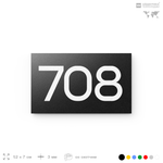 Номер на дверь 708, табличка на дверь для офиса, квартиры, кабинета, аудитории, склада, черная 120х70 мм, Айдентика Технолоджи