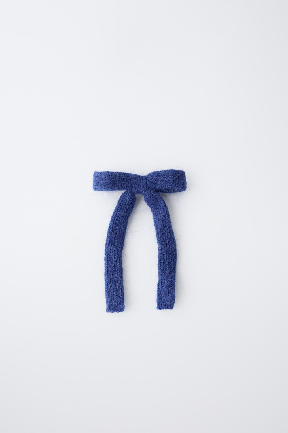 ZARA ВЯЗАНАЯ ЗАКОЛКА ДЛЯ ВОЛОС С БАНТОМ, ЯРКО-СИНИЙ