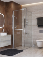 Душевой уголок Cezares LUX-AH-FS-1-80/90-C-CR, 80х90х195, профиль хром, стекло прозрачное