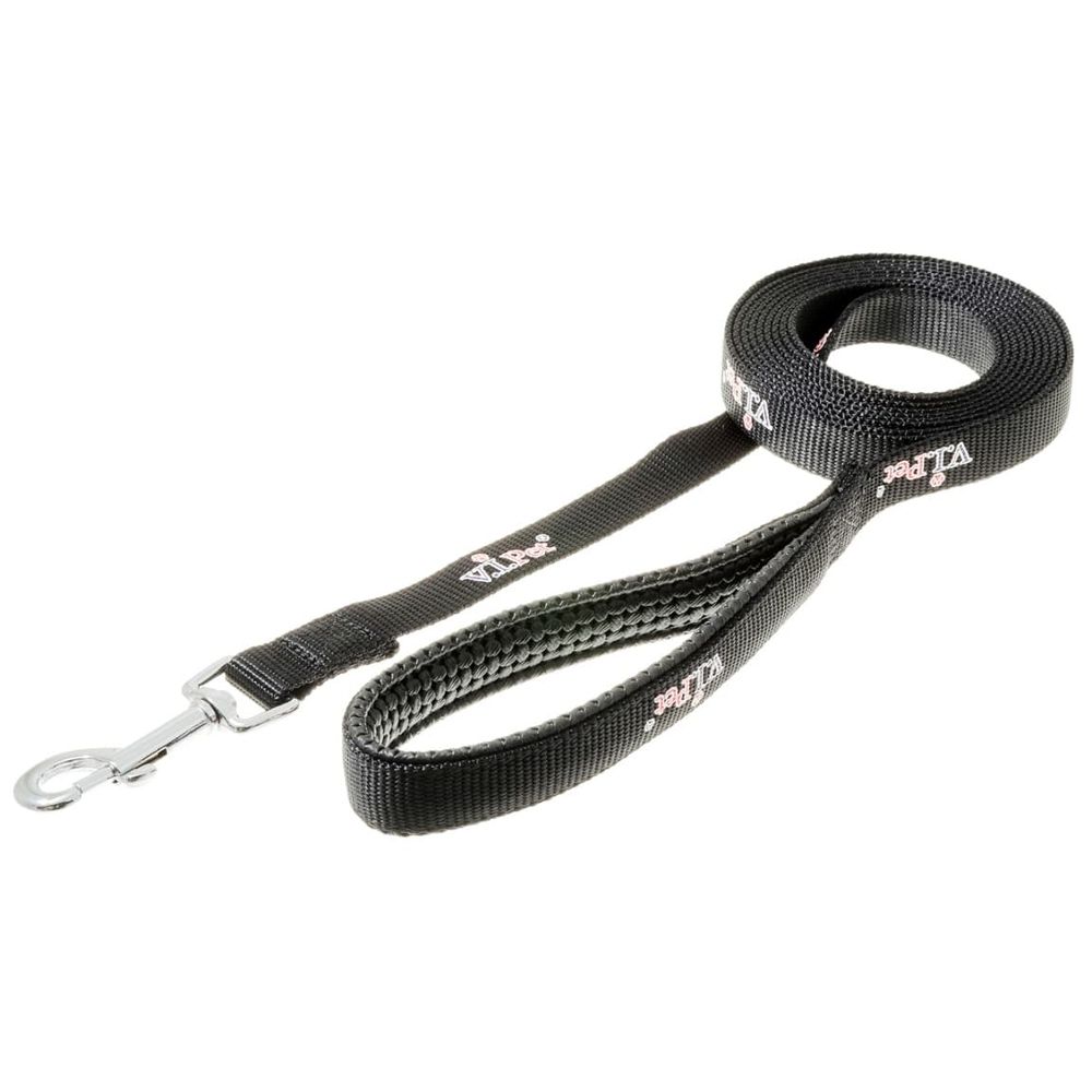 Поводок (V.I.Pet) 20мм*3м с неопреновой ручкой, черный