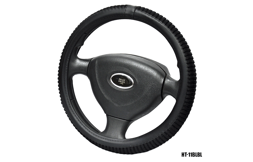 Оплетка на руль круглая Coolpart MAXIMAL (38*38) к/з черный HT11-BLBL