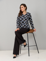 Лонгслив ЛНкл-080/черный-абстракциялинии