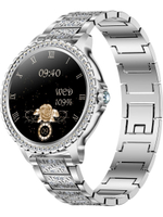 Смарт часы PARASMART Eva i58 (блочный браслет со стразами, серебристый)