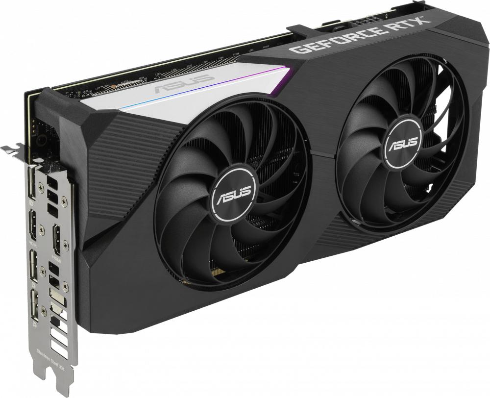 Видеокарта RTX3060Ti 8192Mb Asus PCI-E 4.0 DUAL-RTX3060TI-O8G-V2 256 GDDR6 1530/14000/HDMIx2/DPx3/HDCP Ret