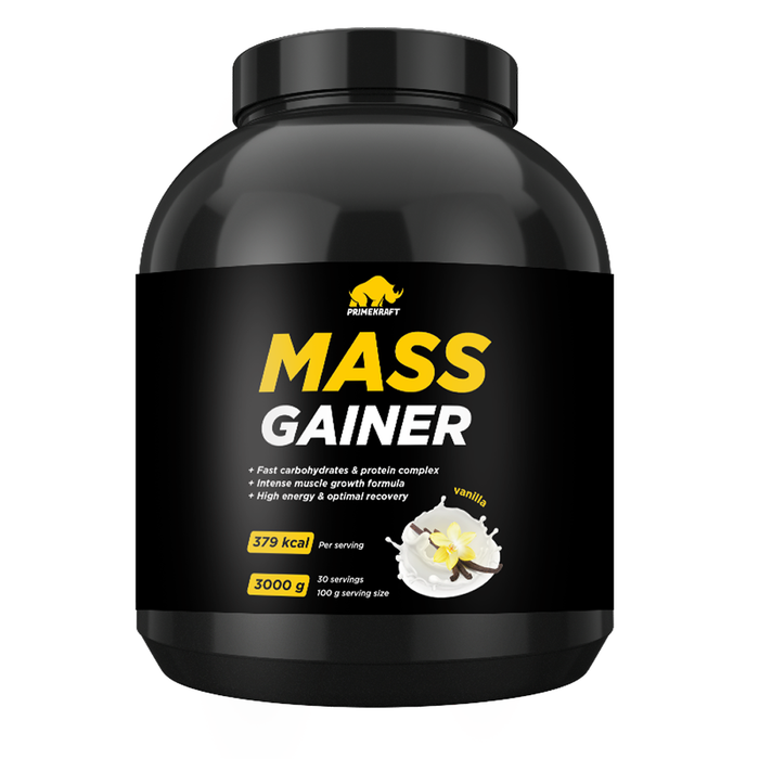 Гейнер для набора веса &quot;Ваниль&quot;, Mass Gainer Vanilla, Prime Kraft, 3000 гр