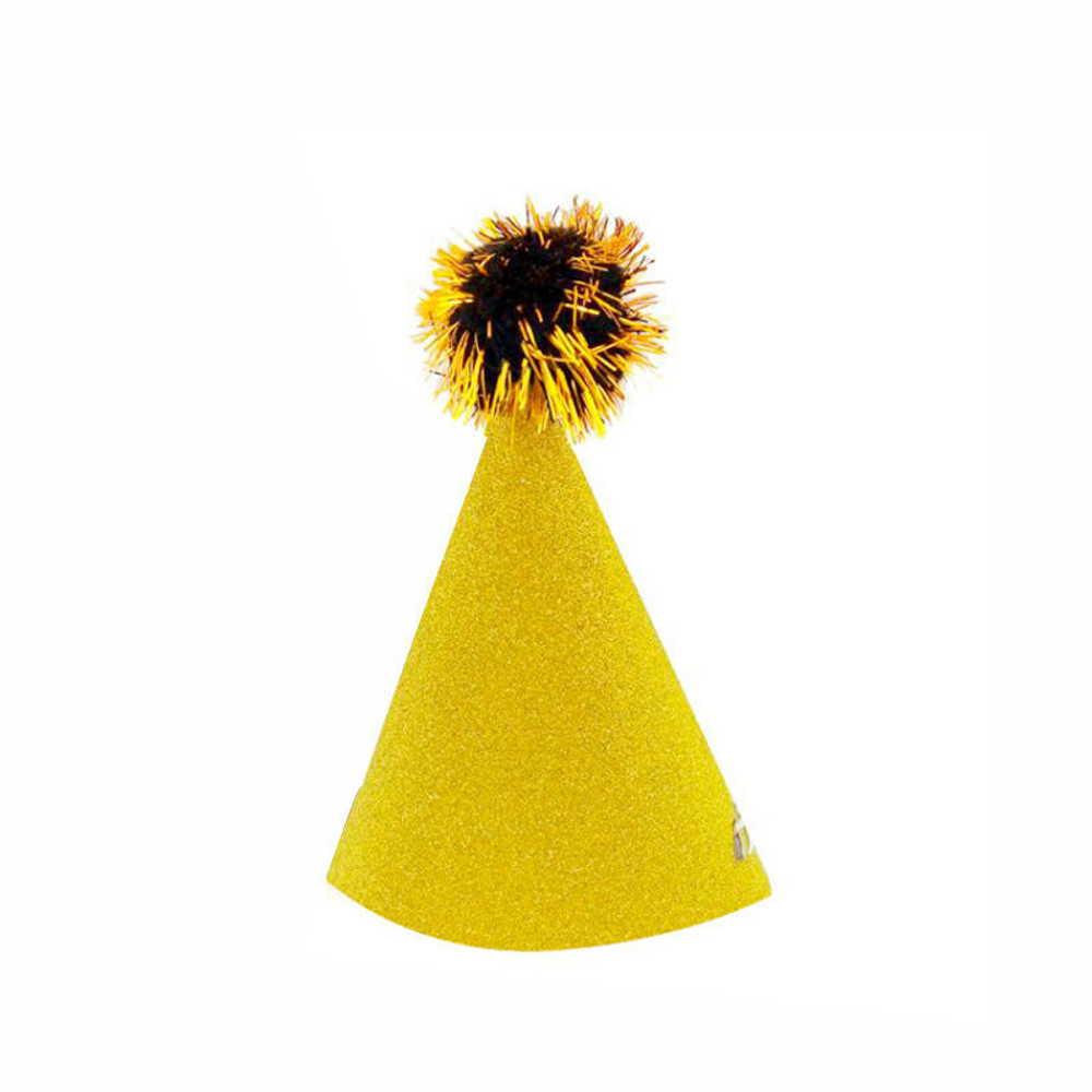 Колпаки с глиттером Золотые 6 шт, 1 уп.