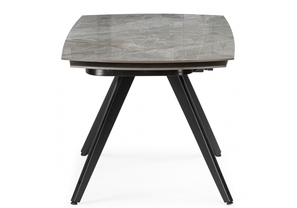 Керамический стол Woodville Silvi 120(180)x80 серый, черный