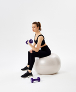 Фитбол GB-108 антивзрыв, 1500 гр, тепло-серый пастель, 85 см