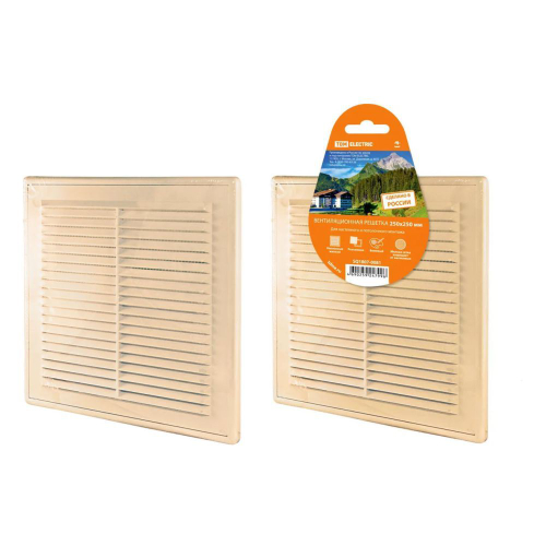 TDM Решетка вентиляционная разъемная 250х250мм с москитной сеткой бежевый SQ1807-0081