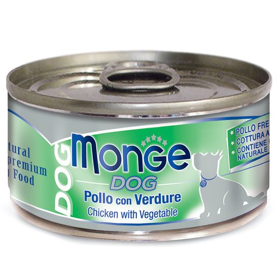 Monge Dog Natural влажный корм для собак "Нежные куриные кусочки с овощами" 95 гр