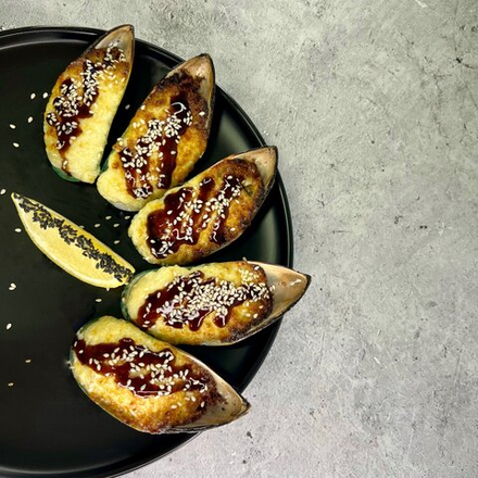 Запеченные мидии сырные