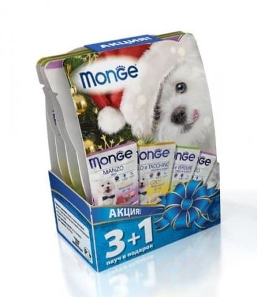 Monge Новогодний набор паучей Grill для собак 3+1 Monge Новогодний набор паучей Grill для собак 3+1