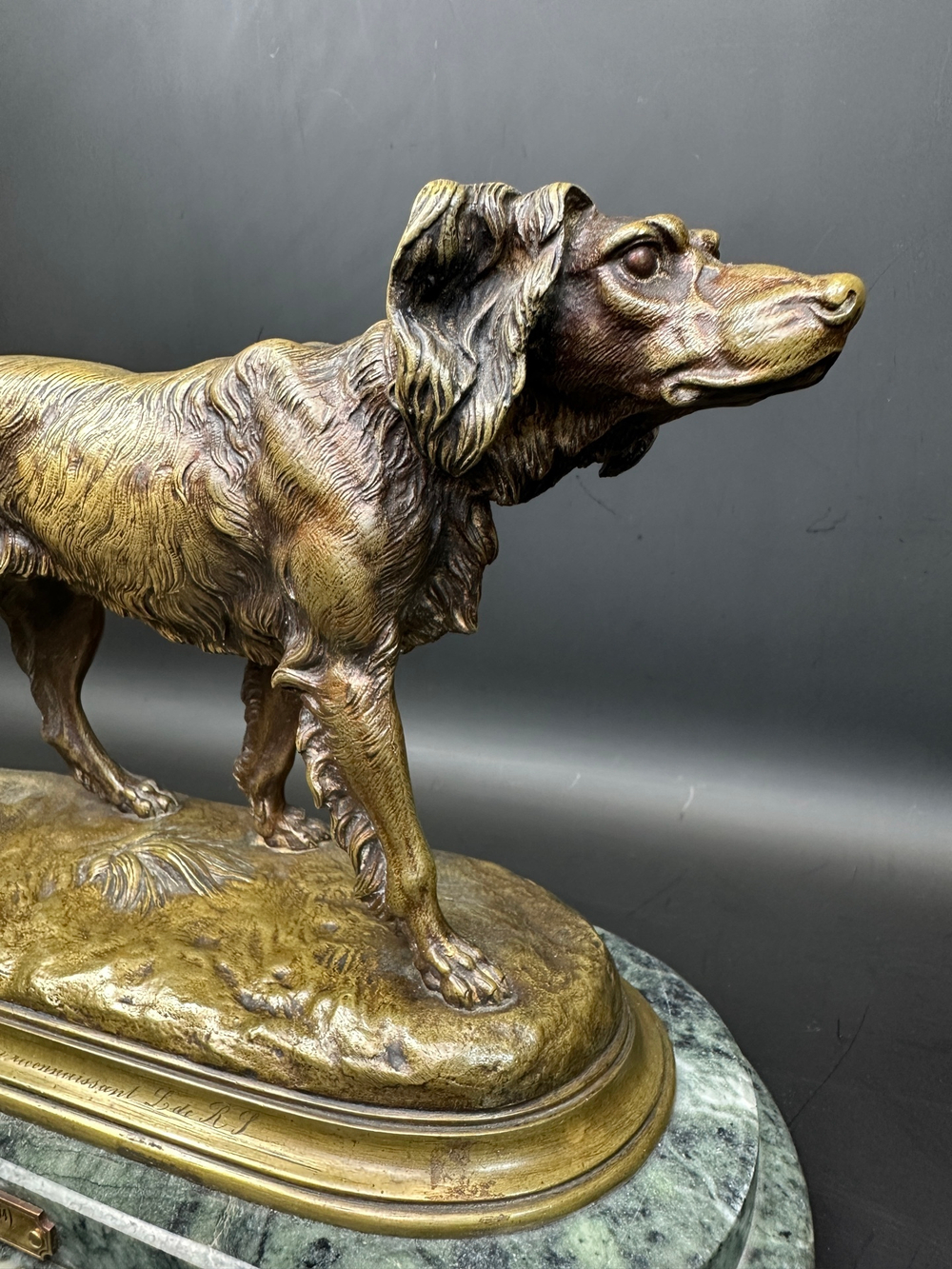 Бронзовая скульптура «Охотничья собака. Сеттер»