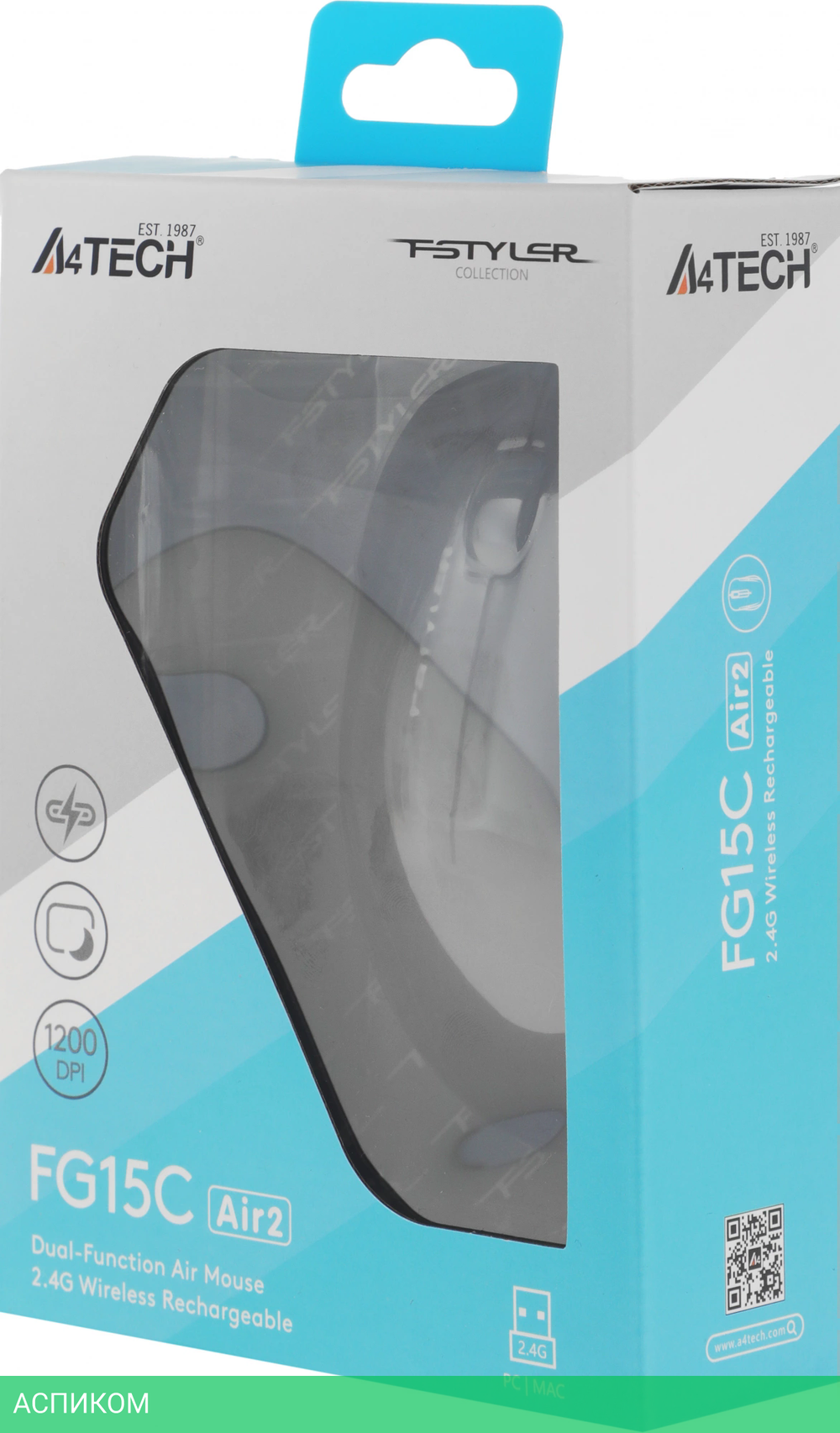Мышь A4Tech Fstyler FG15C Air 2 Black