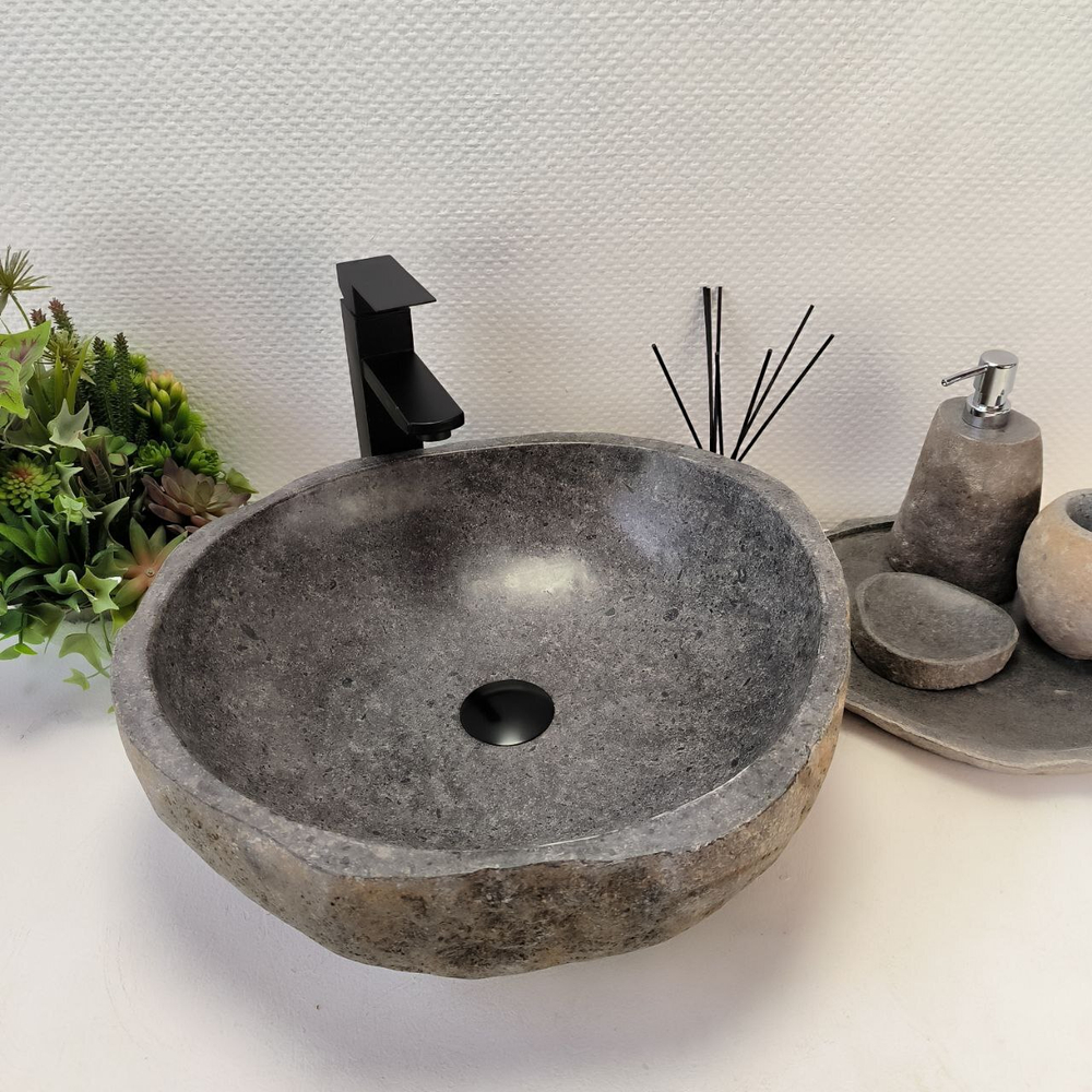 Раковина из речного камня RS-63328 (47*45*15) 0122