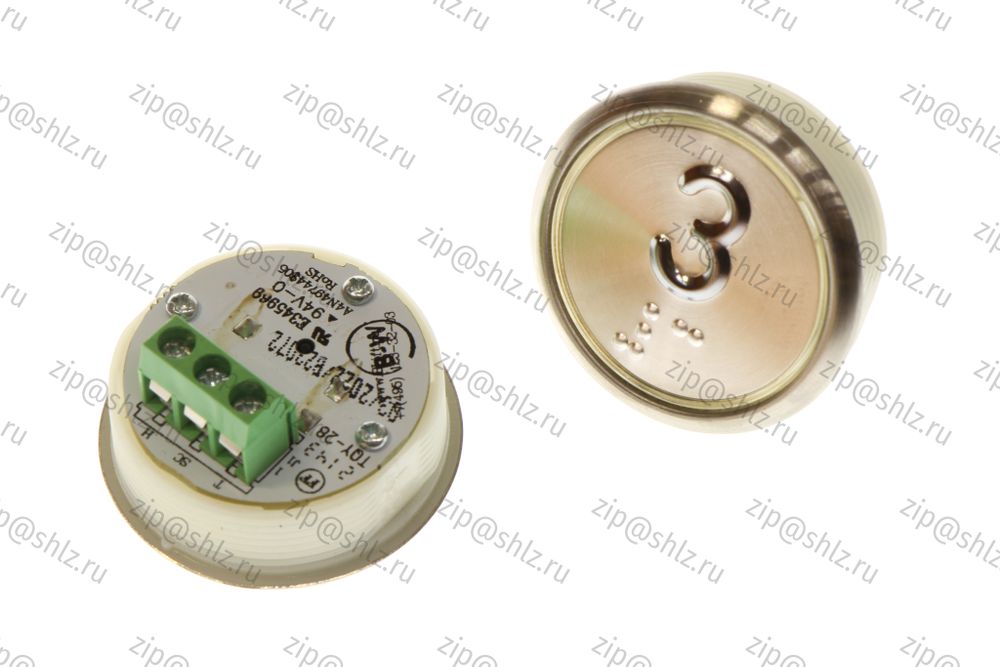 Кнопка (кнопочный модуль) BBP-R331-CMPLT-D-W &quot;3 этаж&quot;, круглая, динамическая белая подсветка, Брайль.