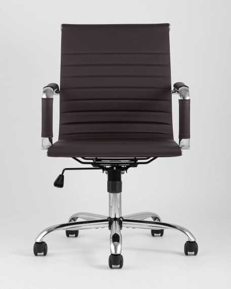 Компьютерное кресло TopChairs City S офисное коричневое, обивка экокожа, механизм качания и регулировки по высоте