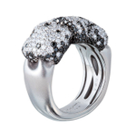 Кольцо с Белыми и Черными Бриллиантами, R0132-3/3