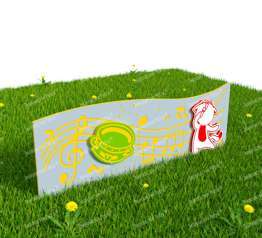 Забор уличный из экопластика Музыкальные инструменты