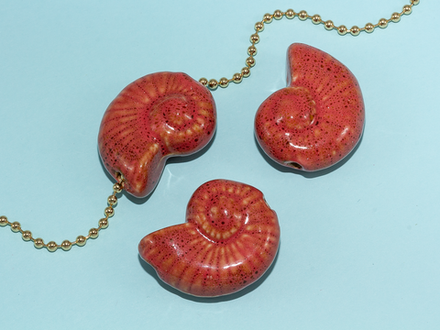 Бусина "Аммонит" 38мм, керамика