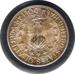 50 центов Columbia 1936-D - в в слабе 66 грейде PCGS