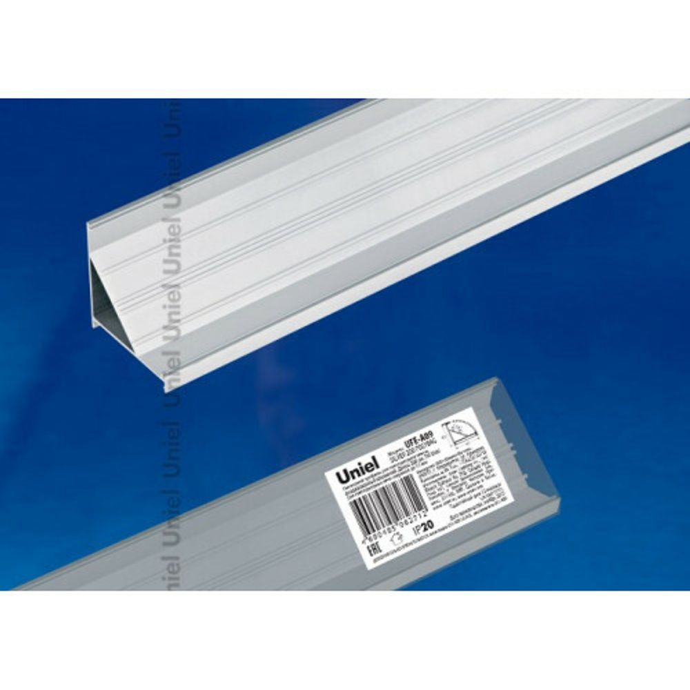 UFE-A09 SILVER 200 POLYBAG Накладной профиль для светодиодной ленты, анодированный алюминий. Длина 200 см. ТМ Uniel
