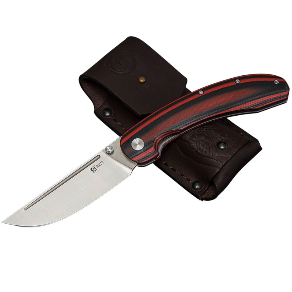 Нож складной Кузница Семина "Тунгус", сталь AUS10, рукоять G10 черно-красная